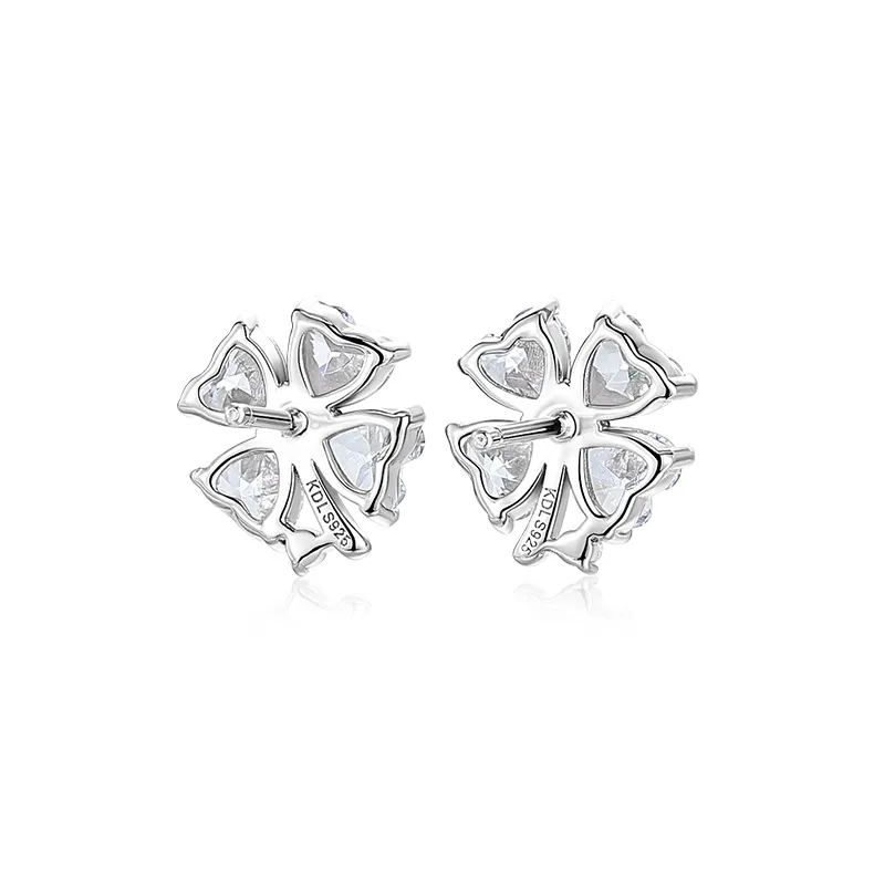 Wylyp 925 Sterling Silver Stud Earrings Women's Silver white Gift Box-2