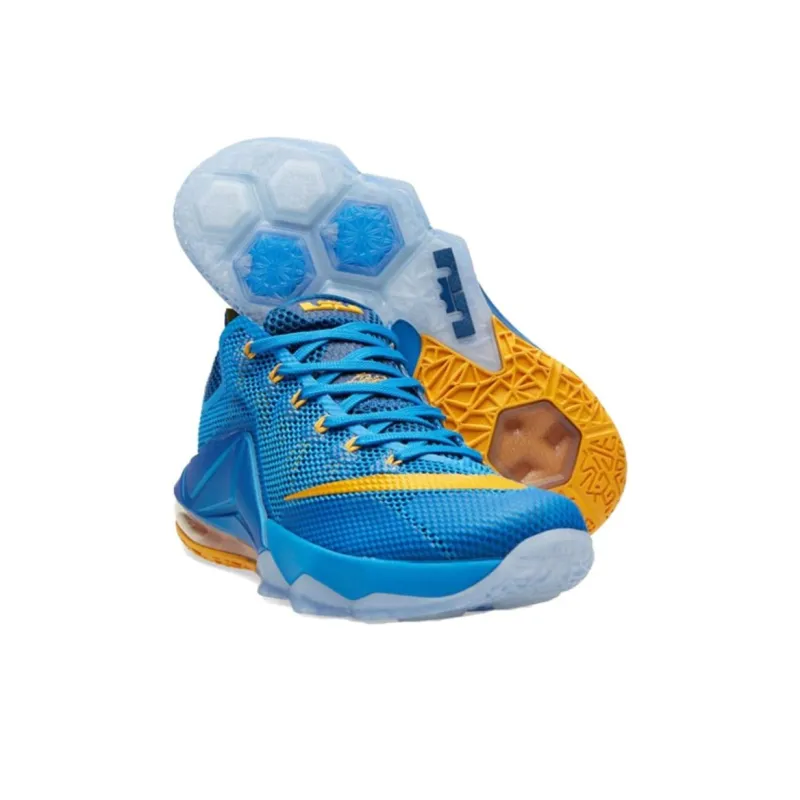 Nike Lebron 12 Anti Slip Wear Resistant Low Top Basketball Shoes Men's Blue-2