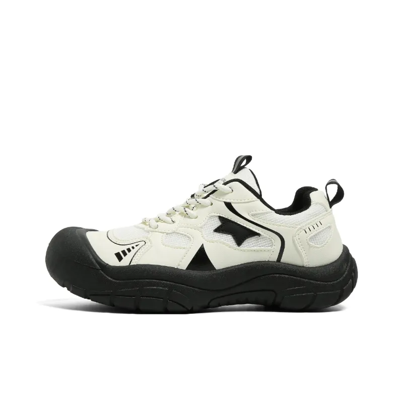 HUANQIU Non slip, Wear resistant, Impact resistant Low Top Hiking Shoes Women's Beige Black-0