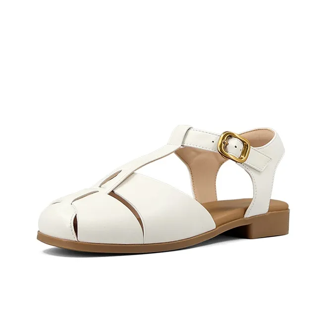 ZSBELLA Beach Sandals Women's White-1