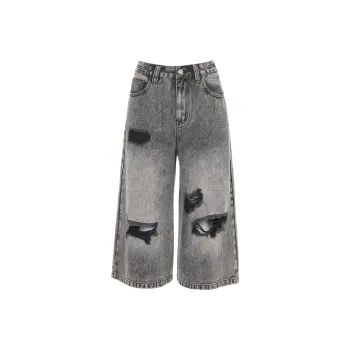 Poyz Denim Shorts Women's Dark Gray Capri Pants