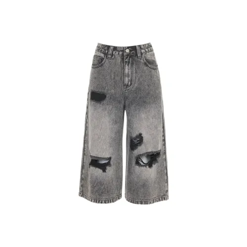 Poyz Denim Shorts Women's Dark Gray Capri Pants