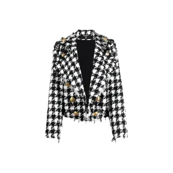 BALMAIN Frayed Tweed Jacket