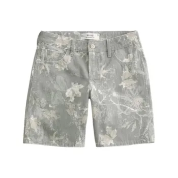 Hollister Denim Shorts Women's Brown All Over Print