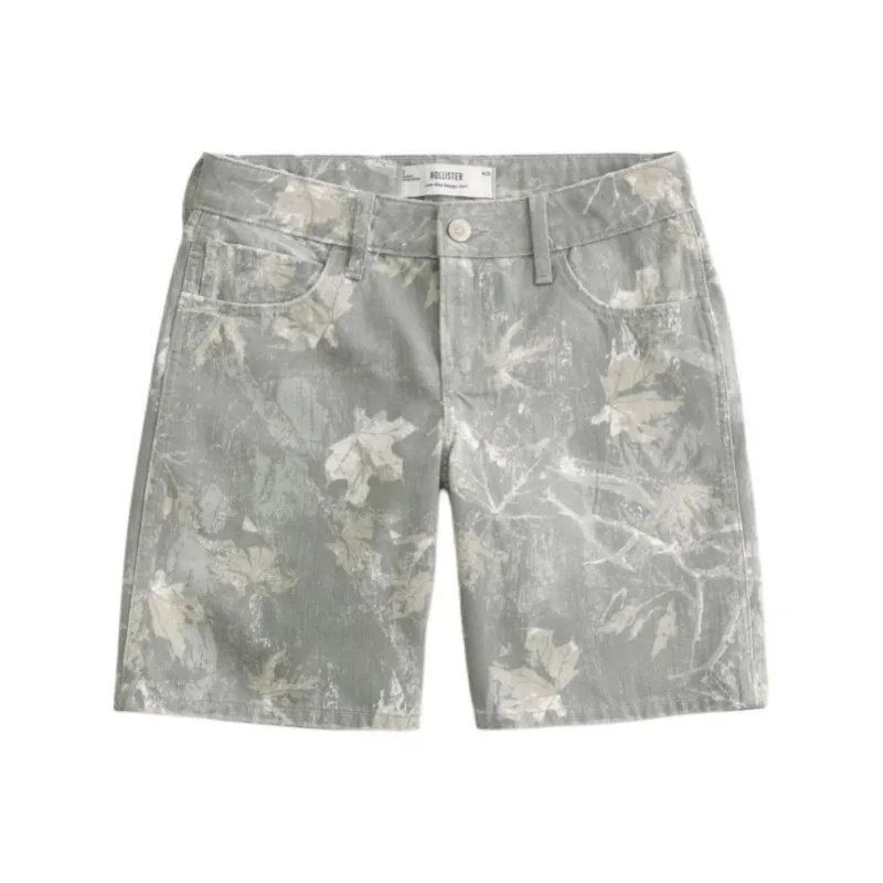 Hollister Denim Shorts Women's Brown All Over Print-0