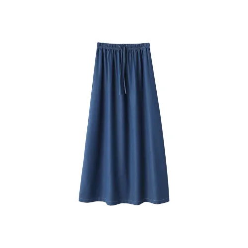 SINBOS 데님 블루 여성 캐주얼 롱 스커트