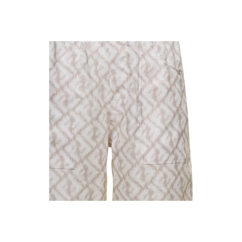 FENDI Abstract print Linen Shorts-6