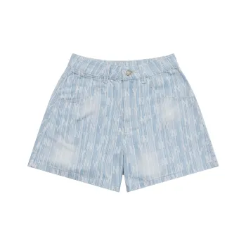 MLB MONOGRAM Collection New York Yankees SS25 Denim Shorts Women's Light Blue