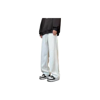 CORNILOT Casual Pants Unisex White Heather Gray
