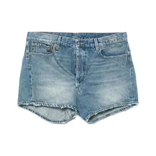 R13 Crossover Denim Shorts