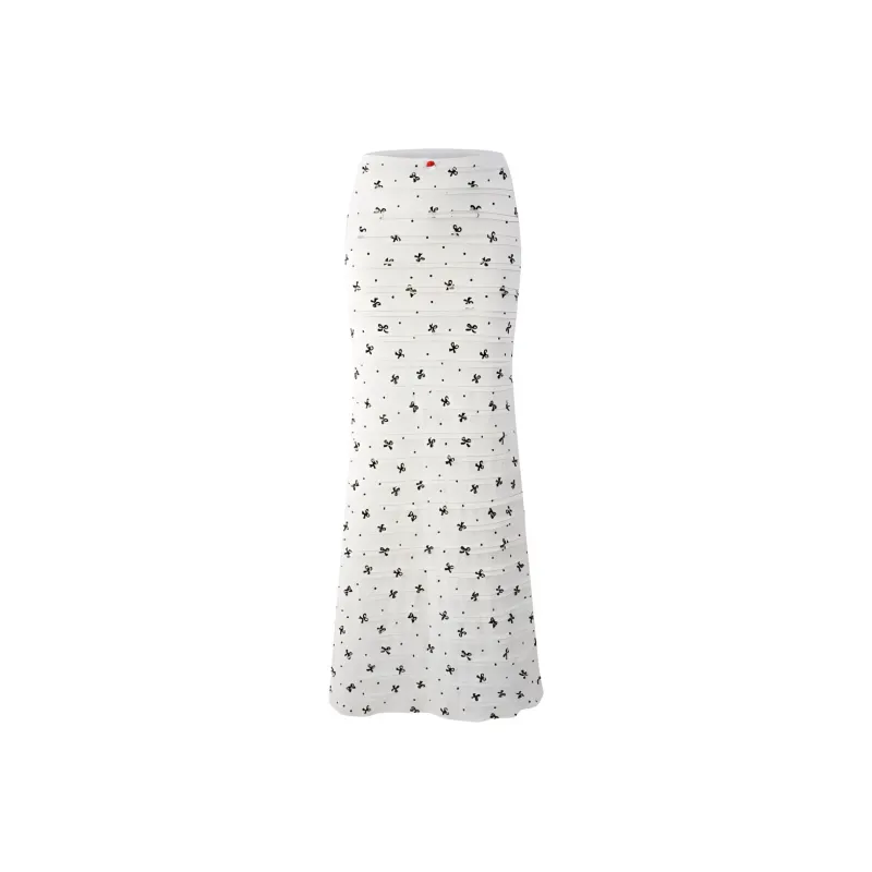 Mu Xiao Xin Casual Long Skirt Women's Ecru-0