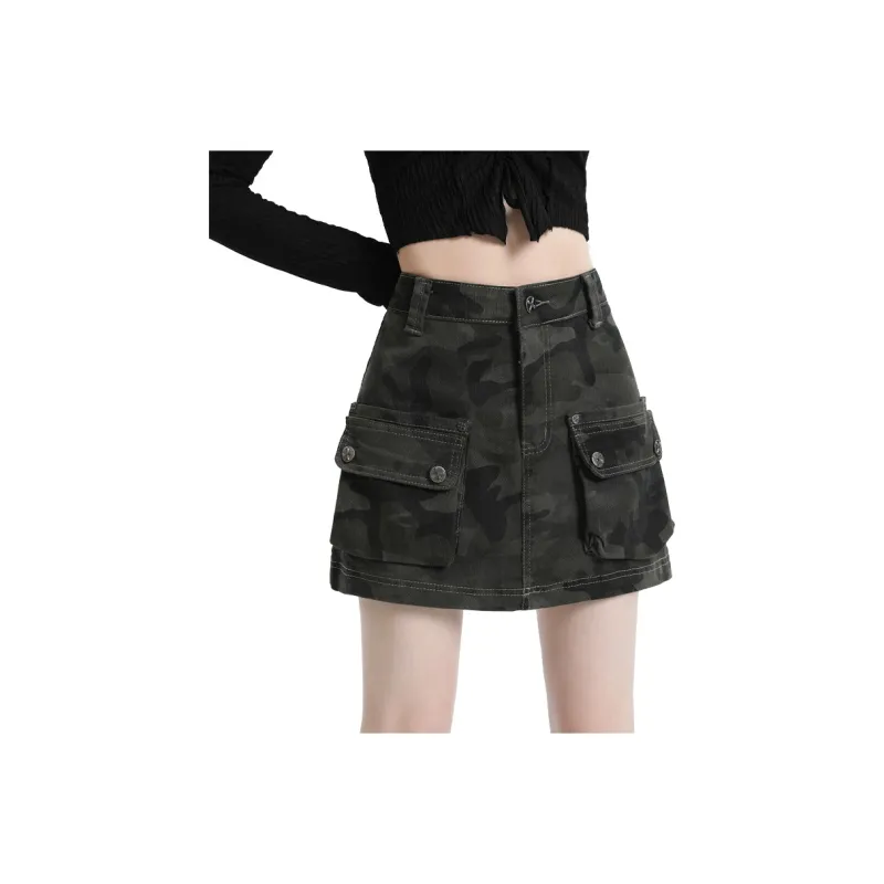ZAZN Denim Short Skirts Women's Army Green-0
