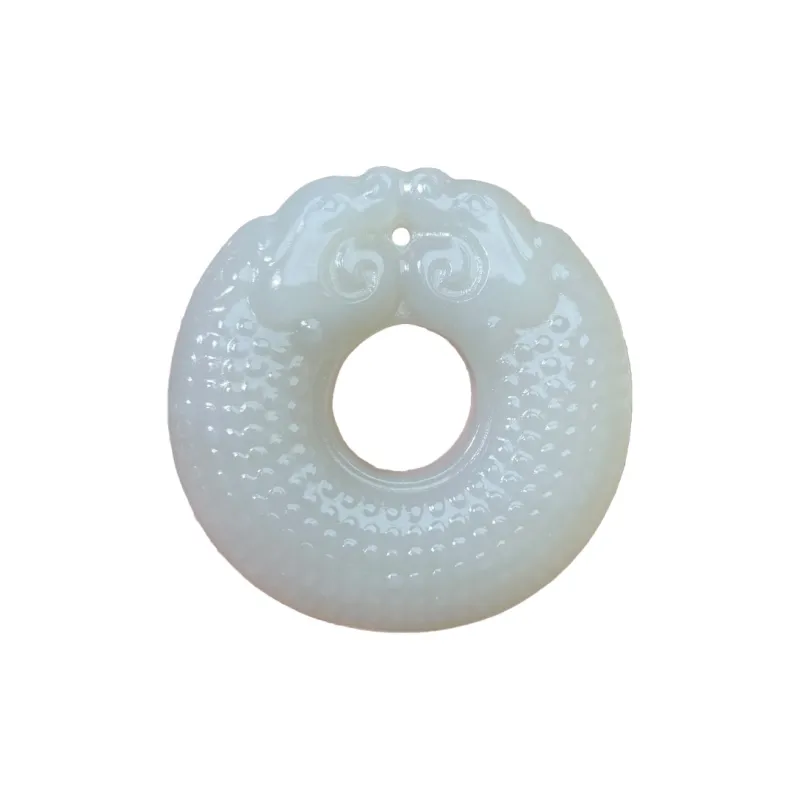 BUDOUXIAOAI Hetian Jade Handheld Piece White Jade/Pale Greenish White Jade Unisex-0