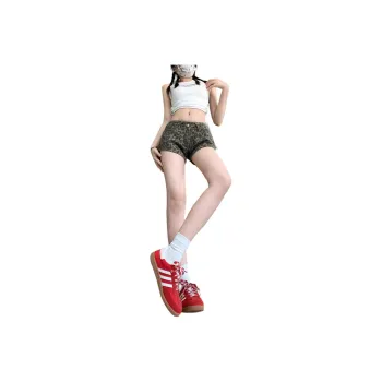 RAMPAGE Denim Shorts Women's Leopard Print