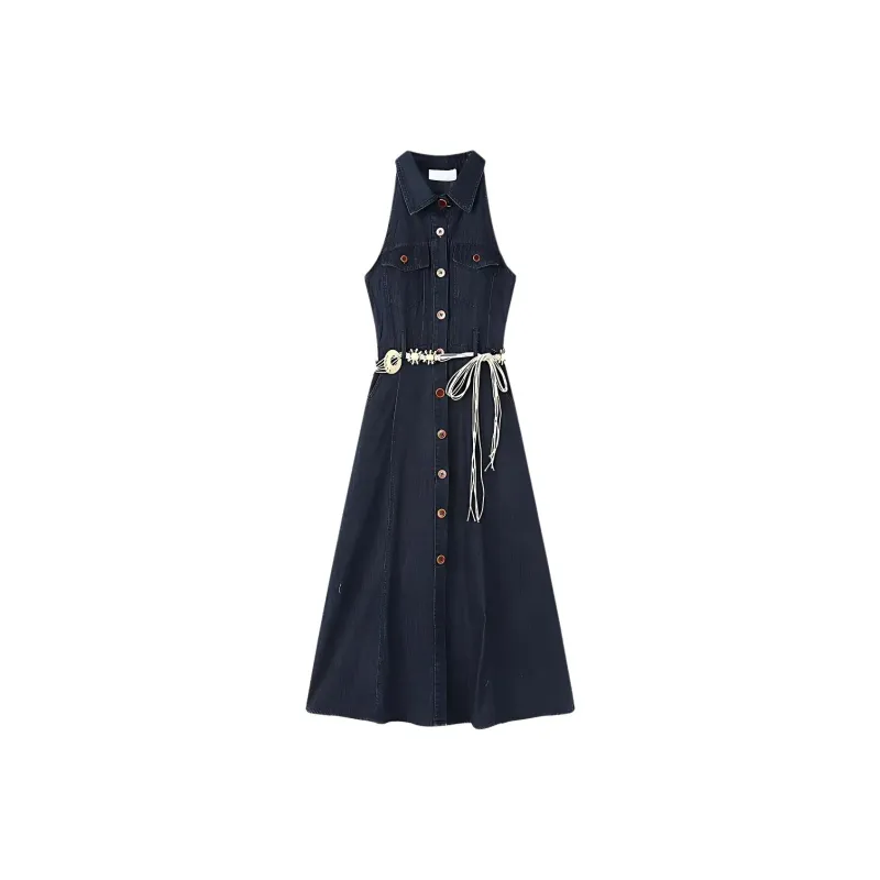 IQC Sleeveless Dresses Women's Blue-0