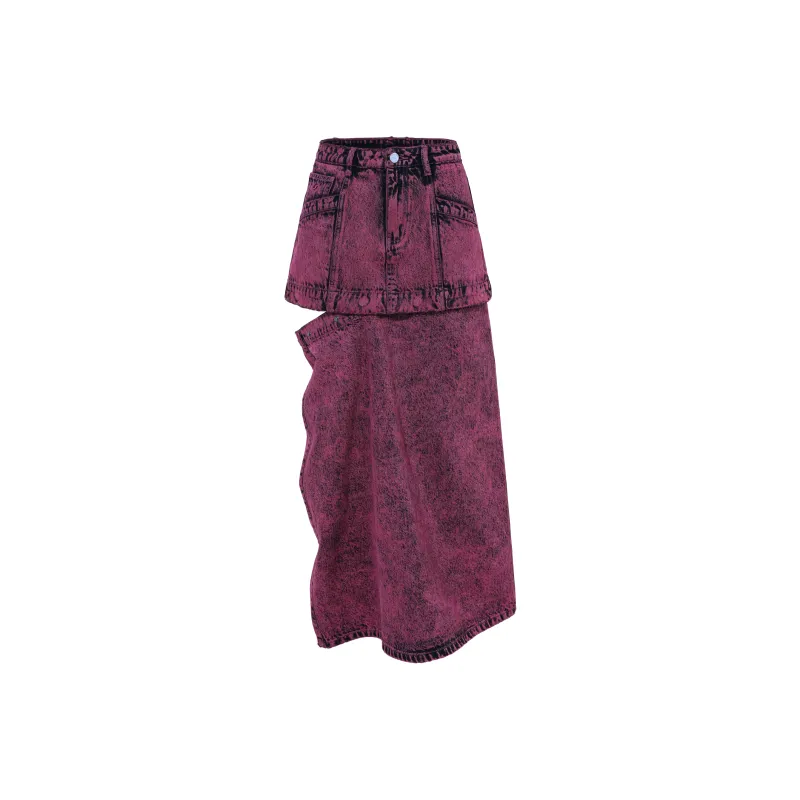 BJHG Denim Short Skirts Women's Pink-0