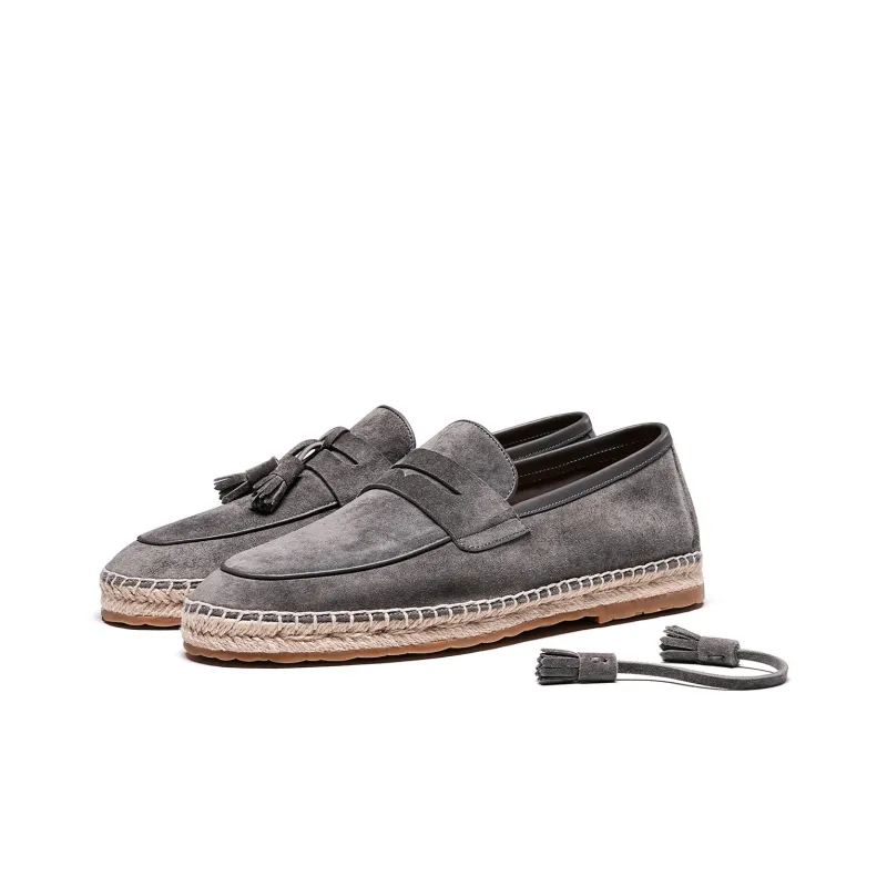 TRUFFAUT Light And Soft Jute Sole Fringe Espadrilles Casual Shoes Men's-1
