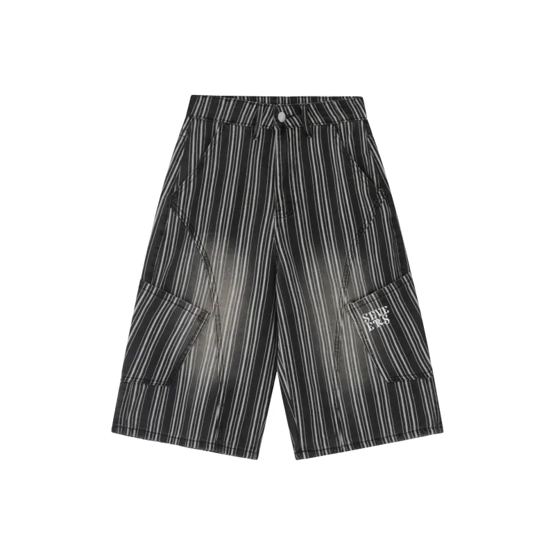 BEAR UNION Denim Shorts Unisex Black-0