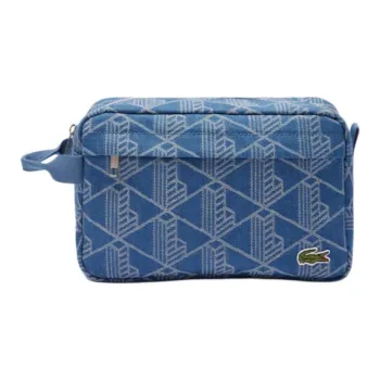 LACOSTE Cotton Toiletry Bag Unisex Blue
