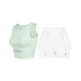 Clothing Set (Green Tank Top+White Shorts)