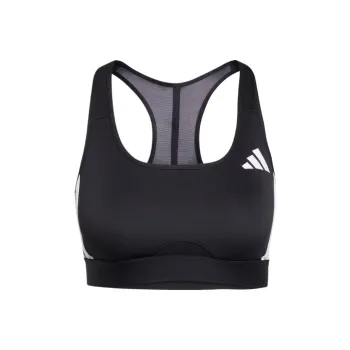 Adidas POWERREACT3 Stripes Train Medium Support CLIMACOOL Sports Underwear Women's Black/White