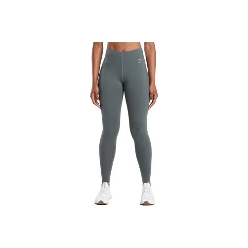 GYMSHARK Athletic Trousers Women's Gray Limestone Cyan