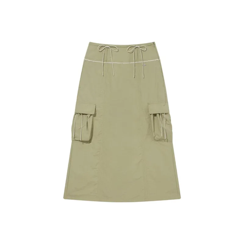 COVERNAT SS25 Casual Long Skirt Women's Light Khaki-0