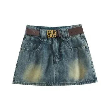 FAWENXIANGZI Denim Short Skirts Women's