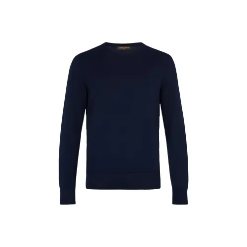 LOUIS VUITTON New Quarterly Products Of LV Cashmere Sweaters Men Dark Blue
