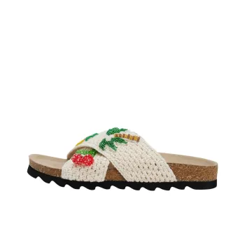 URBAN REVIVO Quiet Slide Slippers Women's Ecru