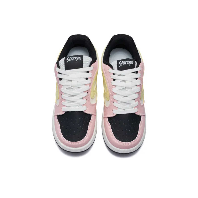 VKOI 1999 Wear resistant And Lightweight Low Top Skateboard Shoes Women's Pink-2