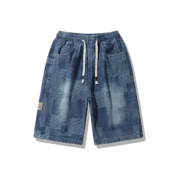 WJBS Denim Shorts Unisex Blue
