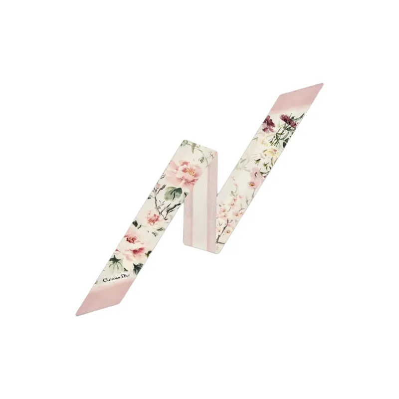 DIOR Silk Twill Silk Scarves Unisex Pink-0