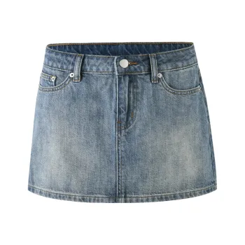 Tiger Mist MICHAYLA MINI SKIRT Denim Short Skirts Women's Blue