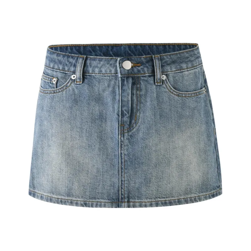 Tiger Mist MICHAYLA MINI SKIRT Denim Short Skirts Women's Blue-0