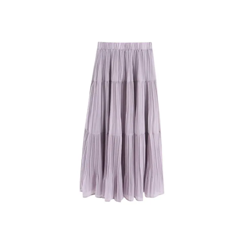 DOKZB Casual Long Skirt Women's Purple-0