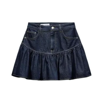 ZARA Trf Denim Short Skirts Women's Blue