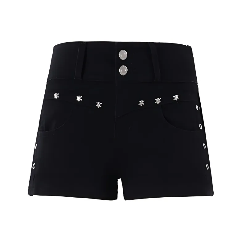 Kazakhstan Denim Shorts Women's Black-0