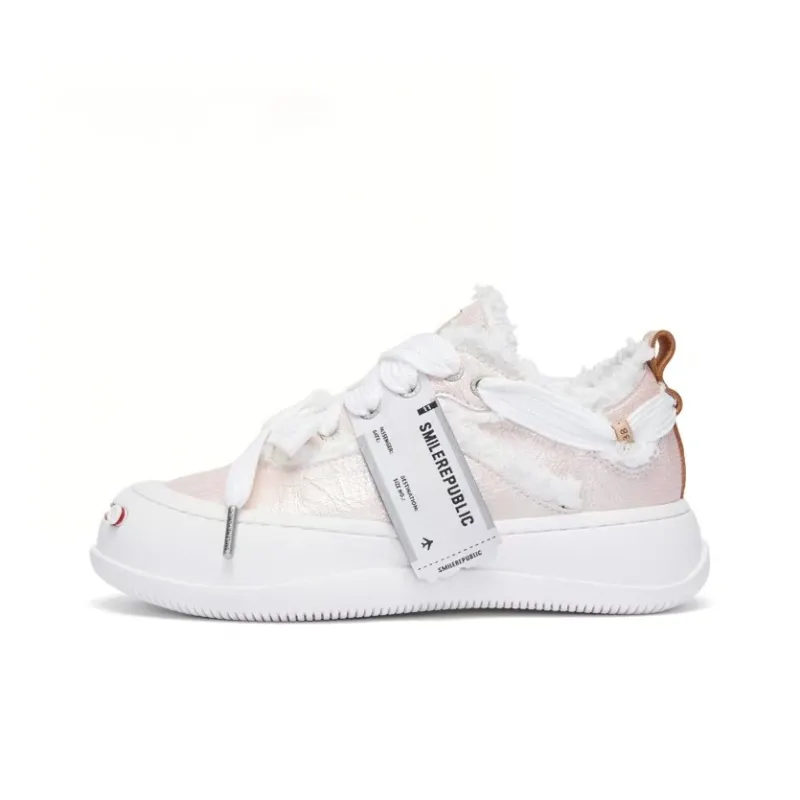 SMILEREPUBLIC Laugh Series Slip Resistant And Abrasion Resistant Coverage Low Top Canvas Shoes Unisex-0