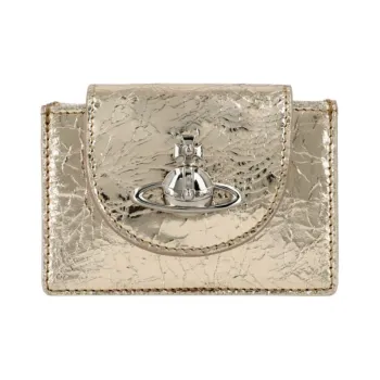 Vivienne Westwood Cow Leather Card Holder Women's Gold