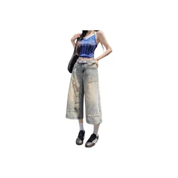 Kazakhstan Denim Shorts Women's Nostalgic Blue