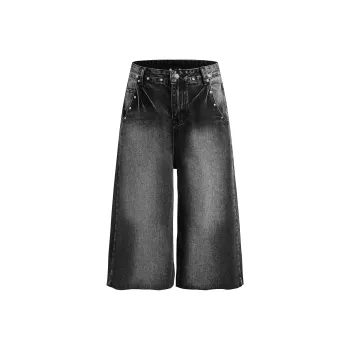 JASONWOOD Denim Shorts Unisex Black Gray