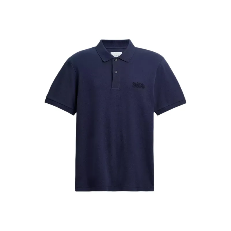 COACH Polo Shirt Men's Navy Blue-0