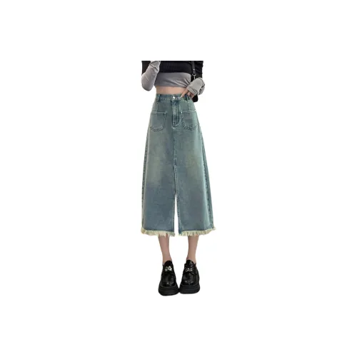 SITOL Denim Short Skirts Women's Blue