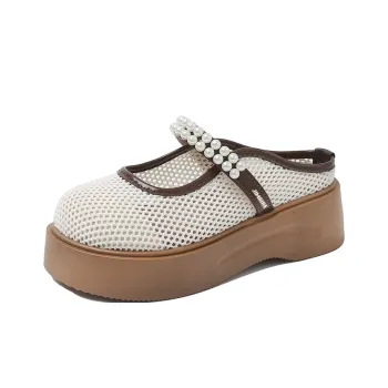 King Jinmai Rubber Sole Cut Out Odor Resistant Closed Toe Slippers Women's