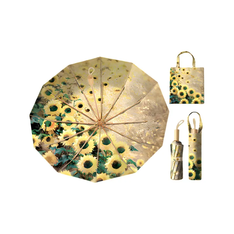 Imono Hand Open Folding Umbrella Rain And Sun Protection-9