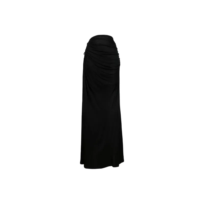 ANDREĀDAMO Low Rise Draped Maxi Skirt-0