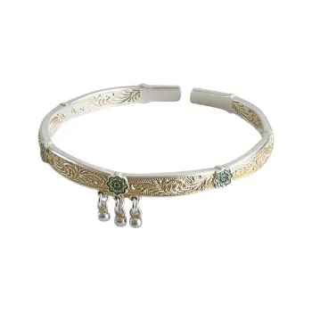 YINI 999 Fine Silver Bangles Women's