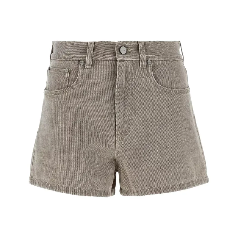 FENDI Stamp 1925 Logo embroidered Denim Shorts-0