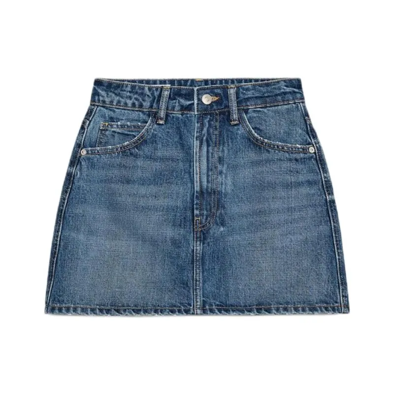 ZARA Trf Denim Short Skirts Women's Blue-0